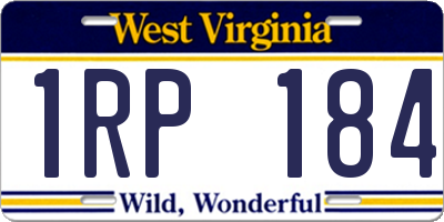 WV license plate 1RP184
