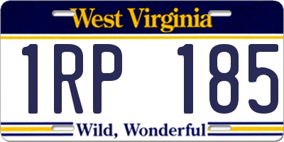 WV license plate 1RP185