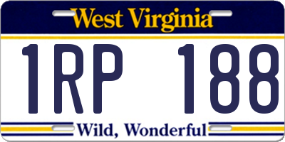 WV license plate 1RP188