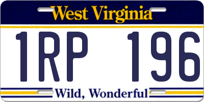 WV license plate 1RP196