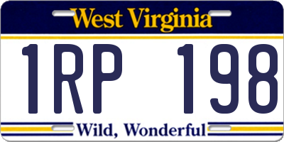 WV license plate 1RP198