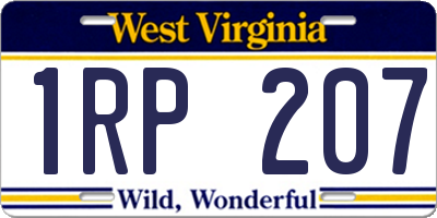 WV license plate 1RP207
