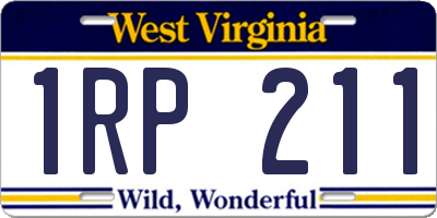 WV license plate 1RP211