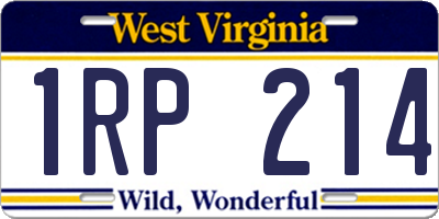 WV license plate 1RP214