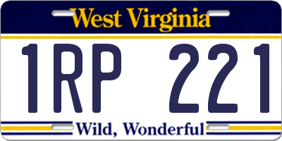 WV license plate 1RP221