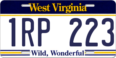 WV license plate 1RP223