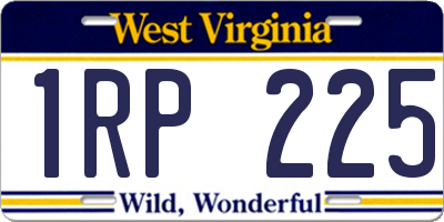 WV license plate 1RP225