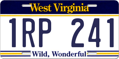 WV license plate 1RP241