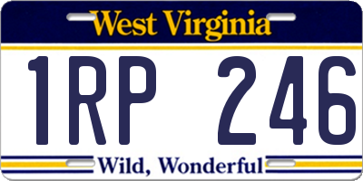 WV license plate 1RP246