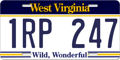 WV license plate 1RP247