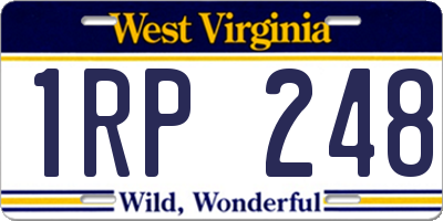 WV license plate 1RP248