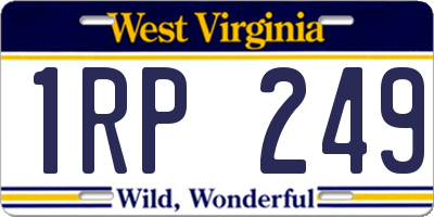 WV license plate 1RP249