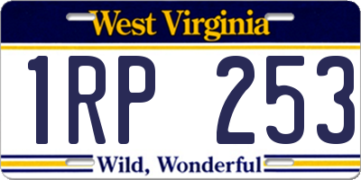 WV license plate 1RP253