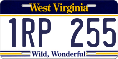 WV license plate 1RP255