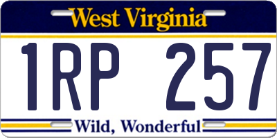 WV license plate 1RP257