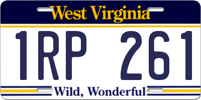 WV license plate 1RP261
