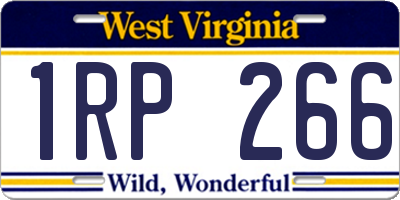 WV license plate 1RP266