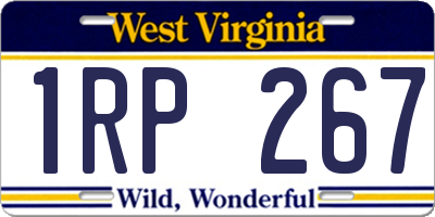WV license plate 1RP267