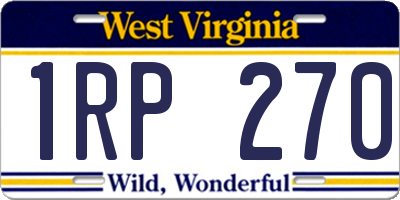 WV license plate 1RP270