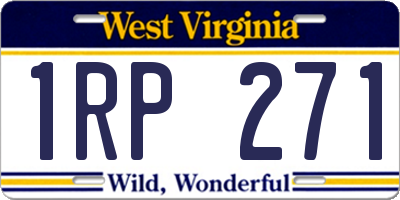 WV license plate 1RP271