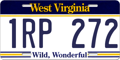 WV license plate 1RP272
