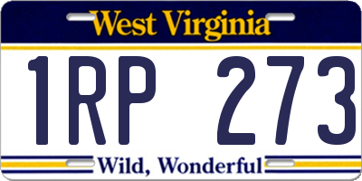WV license plate 1RP273