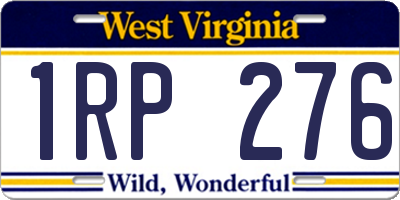 WV license plate 1RP276