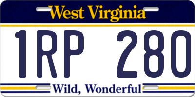 WV license plate 1RP280