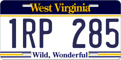 WV license plate 1RP285