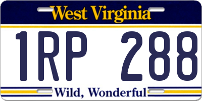 WV license plate 1RP288