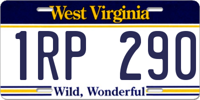WV license plate 1RP290
