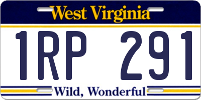 WV license plate 1RP291