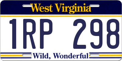 WV license plate 1RP298