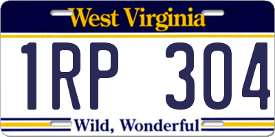 WV license plate 1RP304