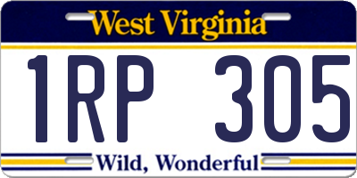 WV license plate 1RP305