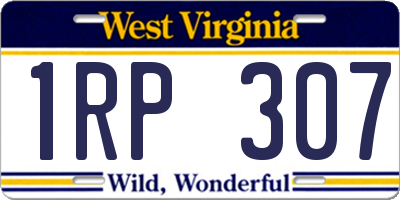 WV license plate 1RP307