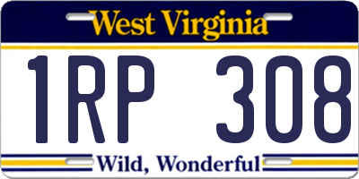 WV license plate 1RP308