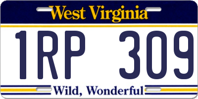 WV license plate 1RP309