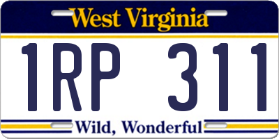 WV license plate 1RP311