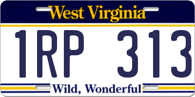 WV license plate 1RP313