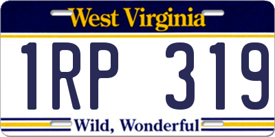 WV license plate 1RP319