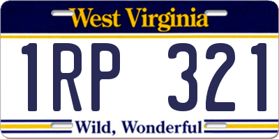WV license plate 1RP321