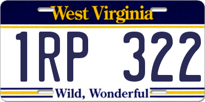 WV license plate 1RP322