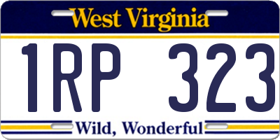 WV license plate 1RP323