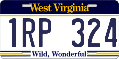 WV license plate 1RP324