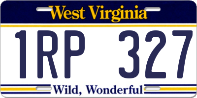 WV license plate 1RP327
