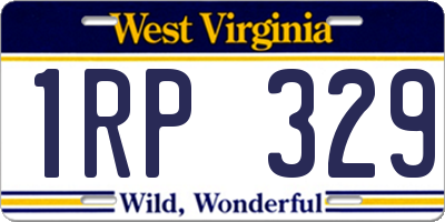 WV license plate 1RP329