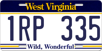 WV license plate 1RP335