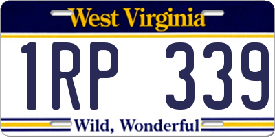 WV license plate 1RP339