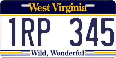 WV license plate 1RP345